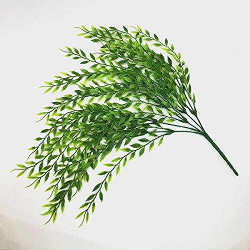 Artificial Weeping Willow, Plastic Plants Greenery Leaves Fake Hanging Vine Faux Ivy Garland UV Resistant for Home Indoor Outdoor Garden Door Wall Baskets Wedding Party Table Decor Decoration - 8 Pcs - color: Weeping Willow-8 Pcs