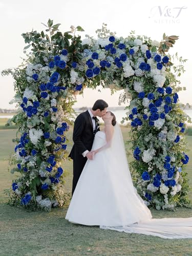 N&T NIETING Artificial Flowers Roses 25Pcs Real Touch Fake Flowers Foam Roses with Stems Perfect for DIY Wedding Bridesmaid Bridal Bouquets Centerpieces Party Home Baby Shower Decoration, Navy Blue - color: Navyblue, size: 25pcs