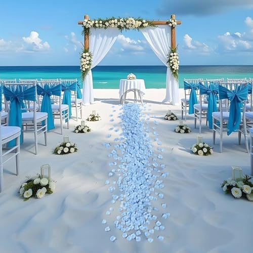 1000 Pcs Rose Petals Artificial Silk Flower Petals Romantic Decorations for Wedding Engagement Birthday Event Anniversary Party Backdrop Supplies Light Blue - color: Light Blue