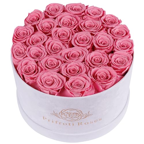 Prifroti 27 Flowers in a Luxury Suede Box, Birthday Gifts for Women, Preserved Flowers, Mothers Day Roses Gift for Mom, Light Pink - color: Light Pink, size: 27 Roses