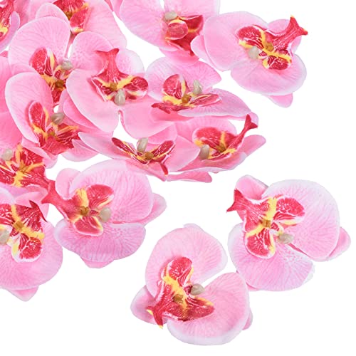 PATIKIL 2.8" Artificial Orchid Flower Heads, 20 Pack Silk Phalaenopsis Fake Butterfly Orchid Heads for Wedding Floral Bouquet Decor DIY Craft Making, Pink - color: Pink, size: 2.8"