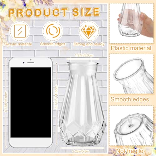 Zeyune 37 Pack Artificial Peonies Flowers with Bud Vase Bulk 24 Bundles Silk Peonies Bouquets 12 Plastic Clear Vase with 1 Rope Fake Flowers for Table Centerpiece Vases(Champagne,Round Head) - color: Champagne, style: Round Head