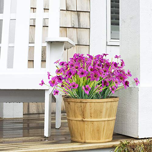 JEMONG 30 Bundles Artificial Flowers Outdoor UV Resistant Fake Flowers No Fade Faux Plastic Plants Garden Porch Window Box Decorating(Purple) - color: Purple, size: 30Bundles