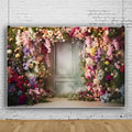 Wedding Flowers Backdrop White Red Pink Rose Flowers French Style Frame Wall Nature Garden Flower Backgrounds for Bridal Shower Wedding Ceremony Birthday Party Photo Booth Props Vinyl 9x6ft - size: 9x6FT