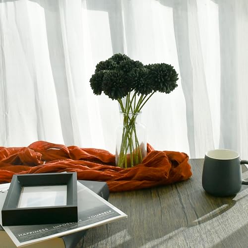 Mandy's 12pcs Artificial Dark Grey Chrysanthemum | 11.8 inch Artificial Mums Flowers for Home Table Centerpiece Summer Decor Silk Flowers for Porch Patio and Wedding - color: Dark Grey