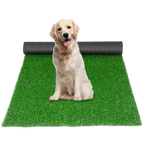 Artificial Grass Turf 39.37x19.68 in Realistic Synthetic Grass Carpet for Indoor/Outdoor,with Drainage Holes Pet-Friendly Grass Mat Ideal for Garden Lawns, Landscaping, Balcony Decor - size: 39.37X19.68IN