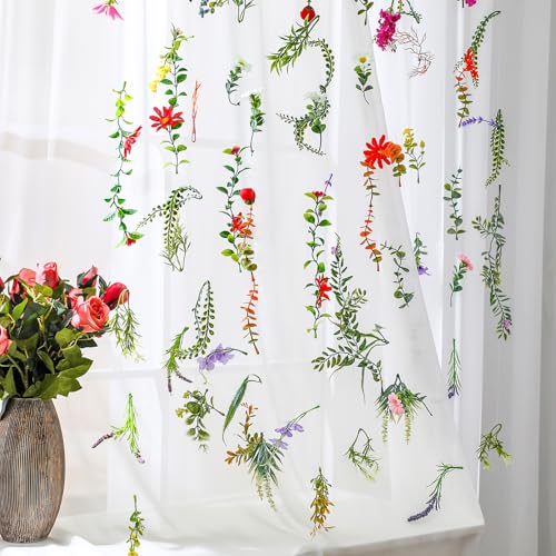 XunYee 6 Pcs 35.4 ft Flower Garlands Artificial Wildflower Vines Floral Hanging Backdrop Fake Flower Garlands Faux Silk Wildflower Vine for Wedding Bridal Shower Home Garden Wall Arch Decor(Spring) - style: Wildflower