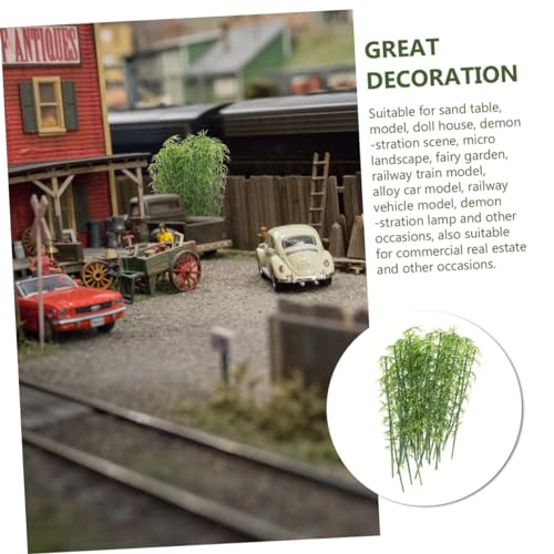 GLEAVI Sturdy Plastic Fake Bamboo Trees Mini Model Decor Artificial Trees for Home
