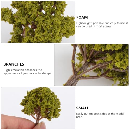 BESPORTBLE Model Scenery Landscape Trees 20Pcs Miniature Trees 3.14-1.96In Green for Train Scenery Terrain Railroad Layout Diorama Model Railroad Accessories