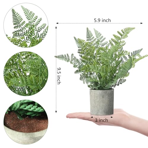 FAVOWREATH 2 Pack Small Fake Plants Potted Artificial Plants Indoor for Home Decor Office Room Farmhouse Indoor Table Bathroom Decor - color: Green