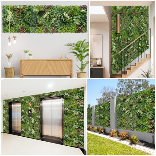 40"x40"-1Set Artificial Grass Wall Panels Greenery Backdrop Fake Grass Photography Background, Faux Boxwood Panels for Interior Wall Décor, Outdoor Patio Privacy Ivy Fence Screen - size: 40"x40"