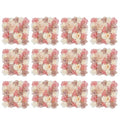 Artificial Flower Wall Panels, Set of 12 Shown in The Pic Dahlia Rose Hydrangea Backdrop, Silk Fabric with 100 Cable Ties, Reusable Party Wedding Home Wall Decor (15x18 Inch) - color: Shown in the Pic