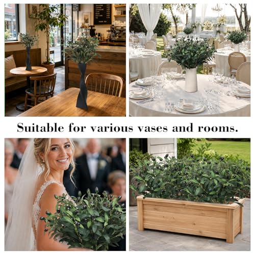 18inch 10PCS Artificial Olive Branches for Vase Faux Olive Stems Fake Greenery Olive Leaves with Lifelike Fruits Tabletop Decor for Centerpieces Indoor Floral Arrangements - size: 18in