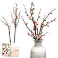 SNAIL GARDEN Artificial Plum Blossom Branches, 2 Sizes - 33.5 & 21.2" Faux Silk Flower Bouquet with Blooming Flowers & Buds for Home Table Decor, Vase Fillers Centerpiece