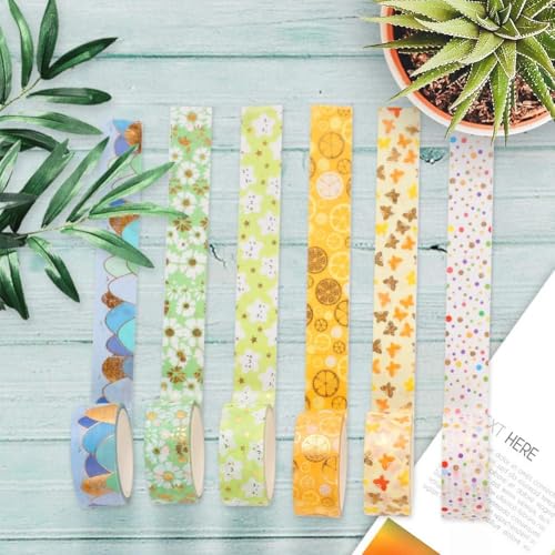 12 Rolls Gold Foil Floral Washi Tape Set Foil Masking Tape Decorative for Scrapbooking, Planners, DIY Crafts, Journal Supplies, Planners, Scrapbook, Gift Wrapping