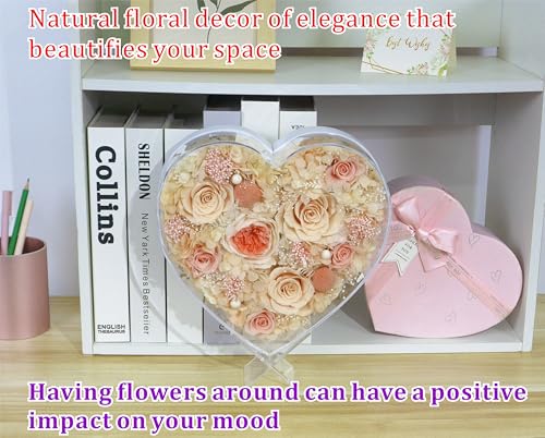 Valley of Rain & Forest Long-Lasting Real Flowers With Delivery | "Sweet" Preserved Floral Gift With Lights For You to Send Love, Romantic Home Decor (Forever Yellow Roses Arrangement) - color: Champagne & Yellow Roses Arrangement
