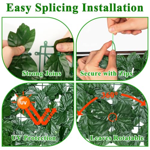 iCover Artificial Ivy Privacy Screen for Fence, 39x98in Strengthened Joint Prevent Leaves Falling Off, Faux Hedge Panels Greenery Vines, Decorative Fences for Outdoor Garden - color: Green Maple Leaf, size: 39*98in