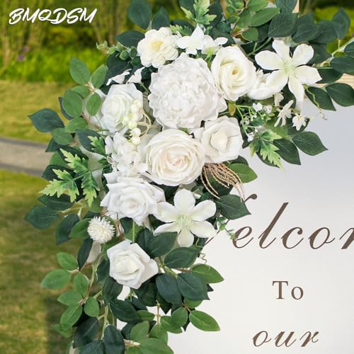 Pack of 2 Faux Flowers,Wedding Arch Flowers,Wisteria Hanging Flowers,Flower Garland Be Suited to Aisle Decorations for Wedding Ceremony,Wedding Arches for Ceremony - color: 2pc White