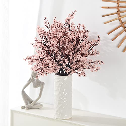 15PCS Artificial Baby Breath Flowers Fake Silk Real Touch DIY Floral Bouquets Decor Wedding Party Decoration Arrangements-Pink - color: 15pcs-pink
