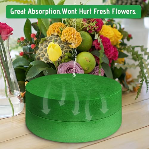 Max Shape 6Pcs Floral Foam Round Blocks, Large Wet and Dry Green Foam for Artificial and Fresh Flower Arrangement,Flower Foam Blocks for Wedding Party Decorations (7.8 Inch) - size: 7.8 Inch