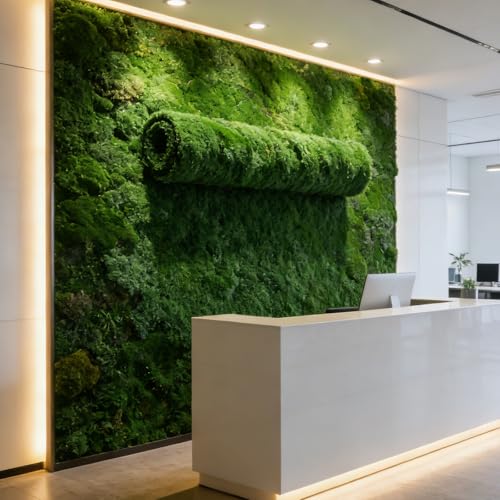 Artificial Moss Mat, 39" x 78" Large Fake Moss Sheet for Crafts & Planters, Realistic Green Moss Roll Capable of Creating Seamless Moss Walls, Table Runners, Fairy Gardens & Wedding Decor - size: 39" x 78"