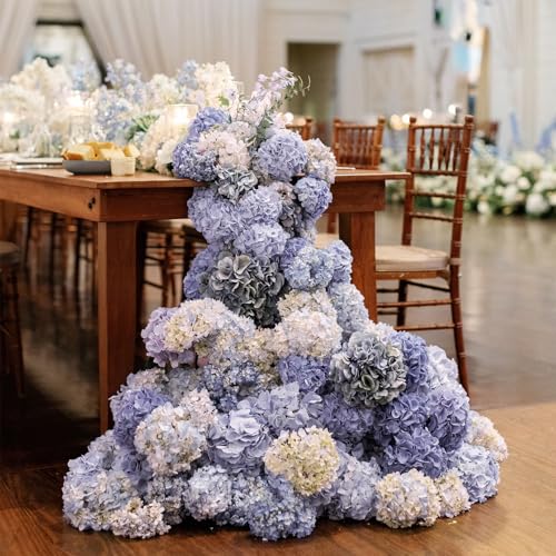 Coferset 3pcs Lavender Purple Lifelike Hydrangea Artificial Flowers 22inch Real Touch Faux Hydrangea Flower Stem for Home Party Wedding Floral Filler Arrangements Ceterpieces Bouquets - color: Lavender Purple, size: 3pcs