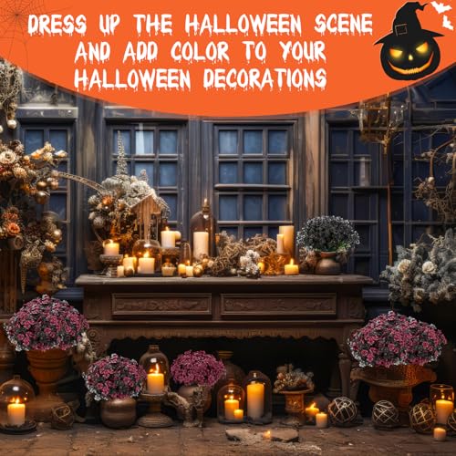 Lyrow 100 Bundles Violet Artificial Flowers, UV Resistant Faux Silk Flowers Outdoor, Fake Violet Bulk for Front Porch Hanging Garden Courtyard Farmhouse Home (Black and Red) - color: Black and Red
