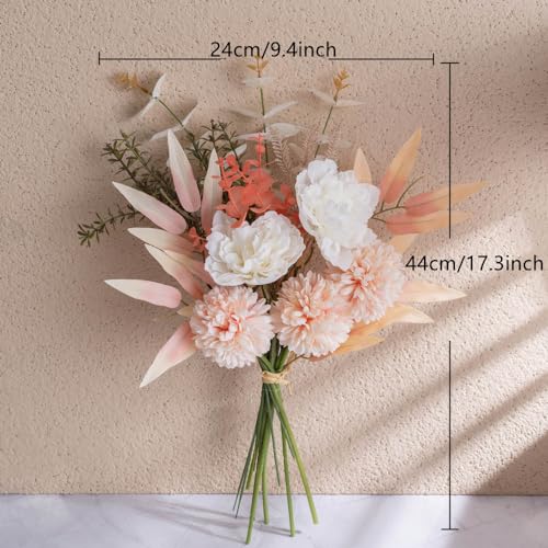 KIRIFLY Artificial Fake Flowers Plants Silk Flower Arrangements Wedding Bouquets Decorations Plastic Floral Table Centerpieces for Home Kitchen Garden Party Décor (Champagne) - color: Champagne
