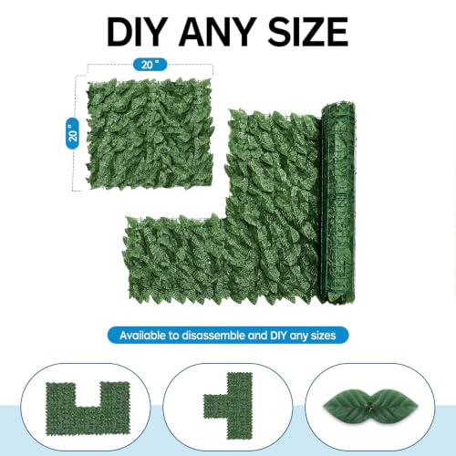 Artificial Ivy Privacy Fence Screen,39.4" X 99" UV-Anti Fake Leaves Plant Vine,Privacy Hedges Wall for Indoor Outdoor Garden Backyard Decor,Color Green Pineapple Leaves - color: Green Vines, size: 39.4"x99"