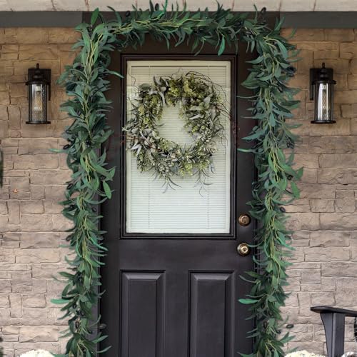 Giegxin 2 Pcs Total 10 ft Artificial Olive Leaf Vine Artificial Garland Hanging Green Vine with Fake Fruits Greenery Olive Leaves Decor for Wedding Backdrop Home Office Garden Wall Door - size: 10 ft
