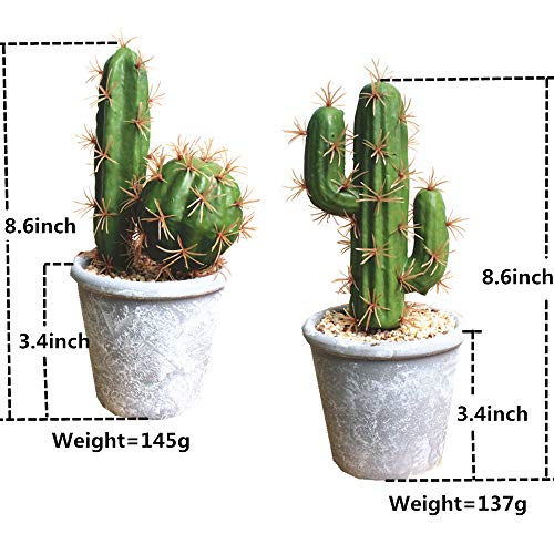Artificial Succulent Plants Faux Cactus Decorative Succulents Potted Fake Cacti with Gray Pots Artificial Cactus for Bathroom/Home Decor House Decorations(B Set) - size: B SET