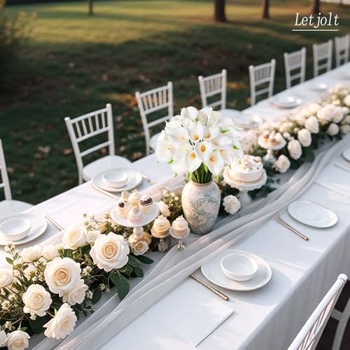 Letjolt Artificial Calla Lily Flowers, Yellow White, 20Pcs | Fake Flower Bouquet, Home Decoration, Wedding Party Decor - color: Yellow-white