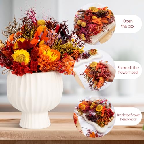 10/12/24 Pack Dried Flowers for Vase Various Mini Bouquet Dried Small Wildflowers Natural Real Flowers Bulk for Crafts DIY Wedding Decor (12, Autumn Color) - size: Autumn Color