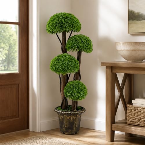 3FT Artificial Cypress Topiary Ball Tree for Home Office Front Porch