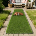 HEBE Artificial Grass Turf Rug 2'x6', Fake Grass Mat with Drainage Holes | Washable Reusable Turf Carpet Runner Dog Pee Grass Pads for Dogs Potty, Lawn, Balcony, Indoor Outdoor - size: 2' x 6'