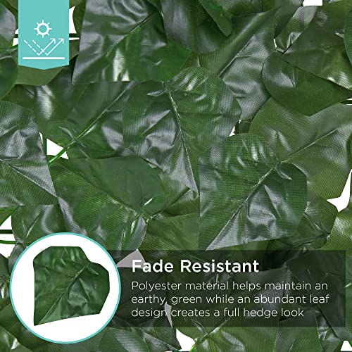 Best Choice Products Outdoor Garden 96x72-inch Artificial Faux Ivy Hedge Leaf and Vine Privacy Fence Wall Screen - Green - size: 96x72in