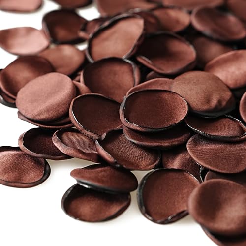 TINGE TIME 200pcs Silk Rose Petals Brown Flower Petals for Wedding, Flower Girl Basket, Aisle Runner, Romantic Dinner Centerpieces, Proposal, Party Confetti - color: Chocolate Brown