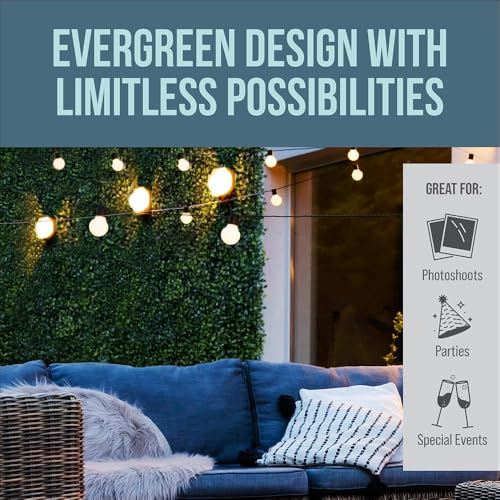 Grass Wall Backdrop, 12 Pcs 20”x20” Panels, Artificial Greenery Backdrop, Dense Leaves Privacy Hedge Screen for Indoor Outdoor Garden Fence Wedding Decor (Covers 33 Sq Ft)
