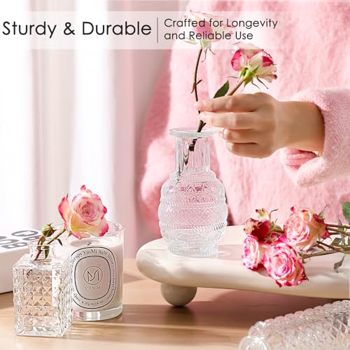 12 Pcs Glass Bud Vase Set, Small Glass Vases for Flowers, Mini Clear Bud Vases for Centerpieces, Wedding, Home, Office and Table Decoration, Clear - color: Clear, size: 12pcs
