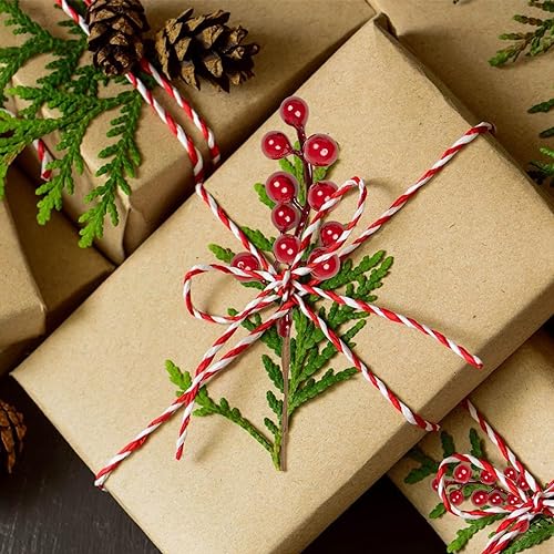 LLZLL 32 Pack Christmas Tree Decorations, Artificial Red Berry Stems 6.5 Inch Christmas Berry Picks with Holly Berries for Xmas Winter Holiday Home DIY Ornaments - color: Red
