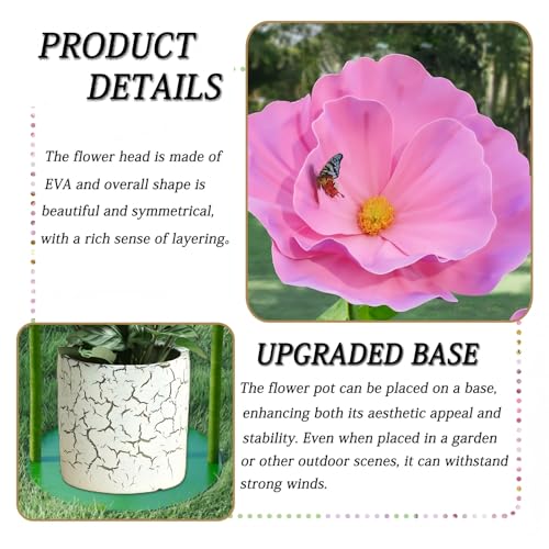 5.8 Ft Giant Artificial Flowers for Decoration,Large EVA Flower Decor,Wedding Arrangements, Birthday Party Banquet Background,Hotel,Office,Window Display(Purple) - color: Purple
