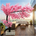 7.9ft Tall Big Cherry Blossom Tree, Handmade Japanese Pink Artificial Cherry Blossom Trees with Led Light for Indoor Outdoors Home Living Room, Wedding Decor - size: 7ft 11in
