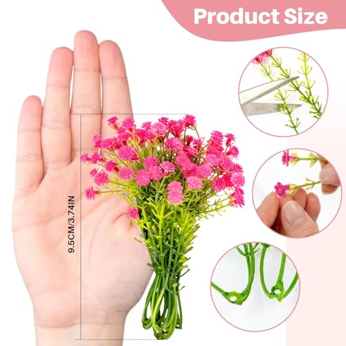 RAINFLOW Babys Breath Artificial Flowers Bulk - 100PCS Mini Flowers for Decoration Scrapbook Supplies Flower Garland Wedding Decorations for Reception Bouquet Accessories Home Decor(White Pink) - color: Pink White, size: 100 PCS