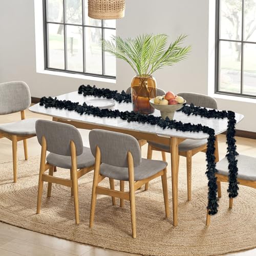 8Pcs 63Ft Black Rose Garland, Fake Flower Vines, Artificial Vine Flowers, Rose Hanging Garland for Party Wedding, Garden, Room Table, Halloween, Backdrop Wall Arch Decor - color: Black, size: 8Pcs-63Ft