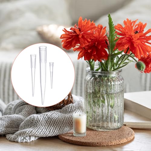 LXUEJIE 60Pcs Flower Stems Holder, Floral Water Tubes, Flower Picks Flowers Arrangements Sleeves Flowers Bouquet Accessories for Plant, Bouquet Accessories, Florist Supplies（A Hole in the Bottom）