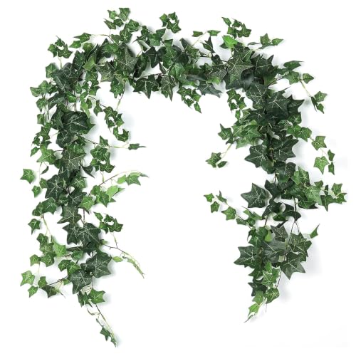 RECUTMS 3 Strands Artificial Ivy Vines 6.3Ft Green Ivy Garland Faux Hanging Plants Greenery Decoration Artificial Vines for Summer Indoor Home Wall Wedding Graduation Party Room Decor(Green) - color: Green-dgy3pcs