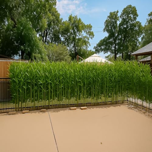5ft 20 Pack Fake Bamboo, Artificial Bamboo Plants Outdoor, Tall Faux Bamboos Tree for Privacy Covers on Deck and Patio, Decoration for Garden, Yard, Office - size: 5ft