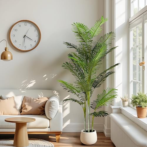 Christopher Knight Home Alene Set of 2 78.5''H Artificial Tree Indoor, Artificial Palm Tree with Nursery Pot, Tropical Style Faux Tree with Black Plastic Pot, Artificial Plant for Home Decor, Green - color: Green/78.5''h