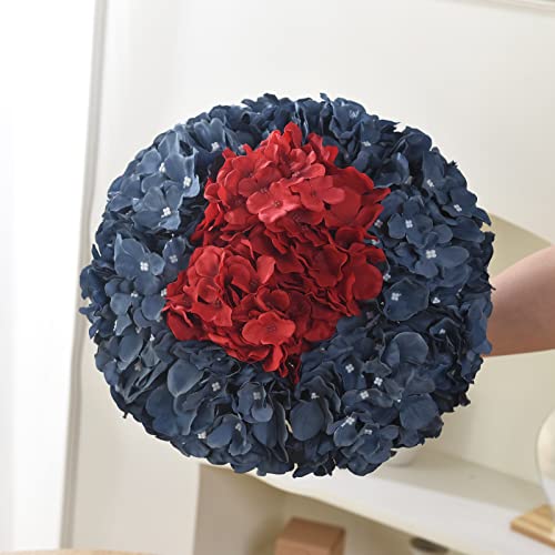 10PCS Artificial Hydrangea Flowers, Fake Hydrangea Silk Flowers Heads with Stems for Wedding Home Party Shop Baby Shower Decoration-Bluish Grey - color: New-bluish Grey
