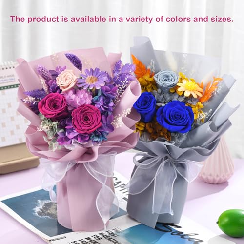 lovenfold Preserved Flowers for Delivery, Purple Rose Bouquets That Last 1-3 Years, Birthday Flowers Gifts for Women Mom Grandma Wife Friends - color: violet